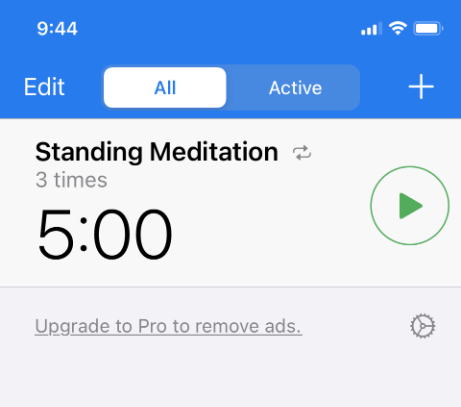 Great Timer App for Standing Meditation